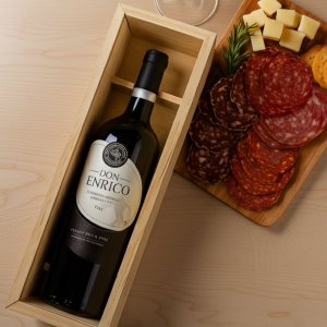Caixa de Presente para Vinho de Madeira Pinus Presenteável