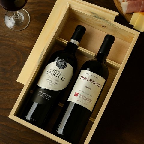 Caixa de Madeira para Vinho Presenteavel - Decoração - Caixa pra 2 Vinhos