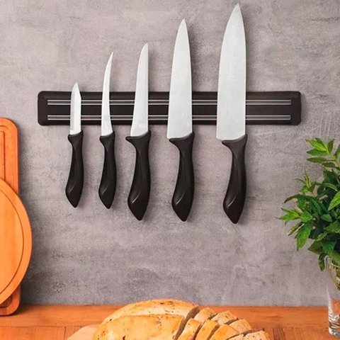 Barra Magnética Imã Forte Suporte Facas Ferramentas 32cm