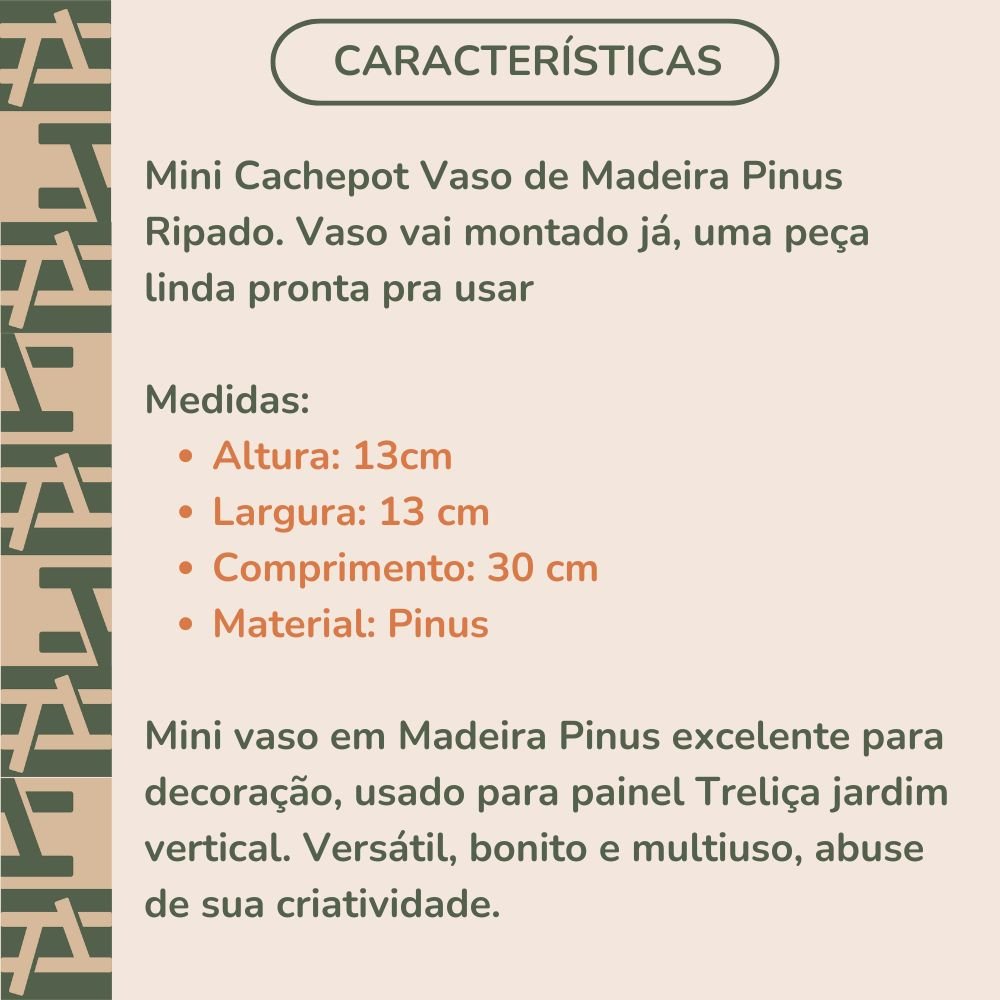 Mini Vaso Cachepot Ripado pra Painel de Pinus Decoração Jardim Orquídeas - 5