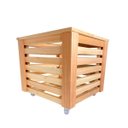 Ver imagem 1 de Vaso Cachepot Ripado de Madeira Eucalipto com Rodízio Decoração