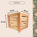 Ver imagem 5 de Vaso Cachepot Ripado de Madeira Eucalipto com Rodízio Decoração