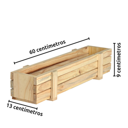 Vaso Madeira Mini Cachepot Ripado 13x60x9,5cm Vaso Madeira Natural para Jardim Decoração Suculentas - 5