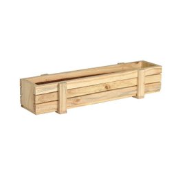Vaso Madeira Mini Cachepot Ripado 13x60x9,5cm Vaso Madeira Natural para Jardim Decoração Suculentas - 3