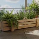 Ver imagem 1 de Jardim Decoração Suculentas Mini Cachepot Vaso Madeira Ripado 13x60x9,5cm