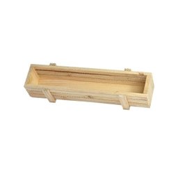 Vaso Madeira Mini Cachepot Ripado 13x60x9,5cm Vaso Madeira Natural para Jardim Decoração Suculentas - 2