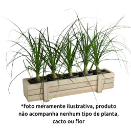 Vaso Madeira Mini Cachepot Ripado 13x60x9,5cm Vaso Madeira Natural para Jardim Decoração Suculentas - 4
