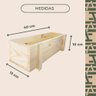 Vaso Cachepot para Jardim Ripado Madeira Natural Decoração 40x10x13 - 4
