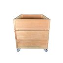 Ver imagem 1 de Vaso Cachepot Liso Fechado com Rodizio Eucalipto 30x30x35 Madeira Natural