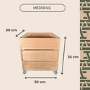 Ver imagem 3 de Vaso Cachepot Liso Fechado com Rodizio Eucalipto 30x30x35 Madeira Natural