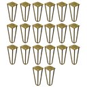 Ver imagem 1 de Kit 20 Pés de Metal 15 CM Hairpin Legs Mesas de Centro Puffs Dourado
