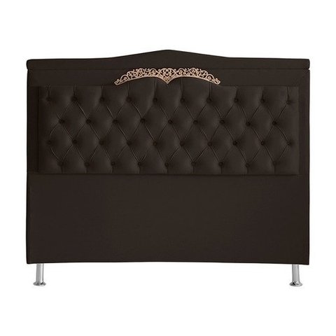 Cabeceira de Cama Box Madri Casal Queen 160 Cm Suede Marrom Ec Móveis