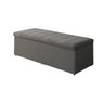 Baú Calçadeira Estofada Vitória 1,20 Cm Suede Cinza Grafite - 1