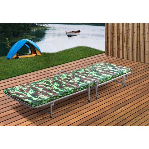 Cama Dobrável com Colchão Multifuncional para Camping Pesca Descanso