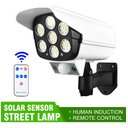 Ver imagem 2 de Luminária Solar Câmera 2 Unidades Dummy Falsa Sensor de Proximidade 77 Leds 3 Funções 30W