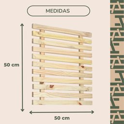 Painel Floreira Treliça Verical para Parede Madeira Pinus 50x50cm - 5