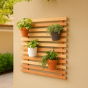 Ver imagem 1 de Painel Floreira Vertical Treliça Madeira Eucalipto para Parede e Vasos e Cachepots 50x50