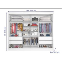 Guarda-Roupa Casal Flex 2 Portas 01 com Espelho Verona Plus 100% MDF - 3