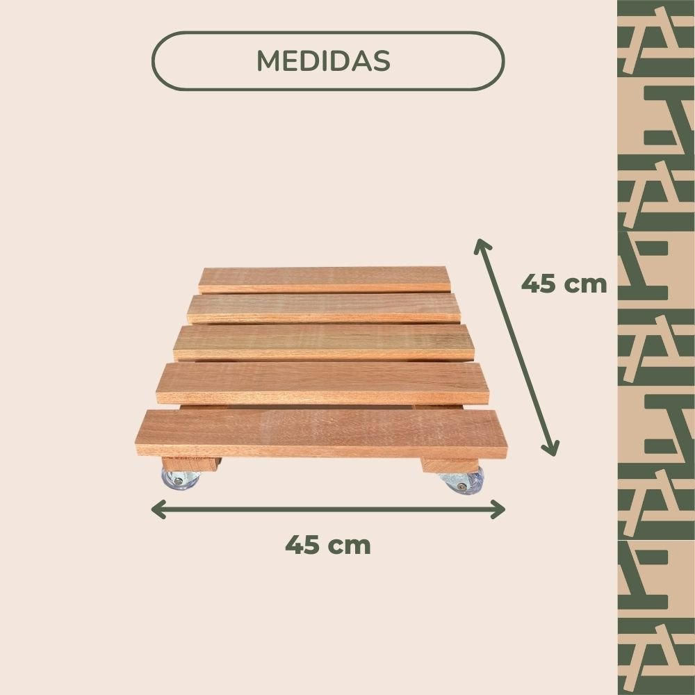 Deck para Jardim e Decoração com Rodízio 45cm - 4