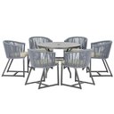 Ver imagem 1 de Mesa e 6 Cadeiras e Noronha Preto E7 Trama Original Prata