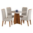 Ver imagem 2 de Mesa de Jantar 4 Lugares Vang com Vidro Mel/bege/vd Off White - Viero Móveis