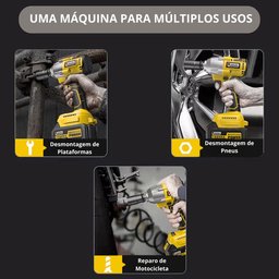 Chave de Impacto 21v 6 Soquetes 2 Baterias [titanium] - 2