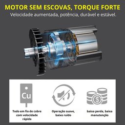 Chave de Impacto 21v 6 Soquetes 2 Baterias [titanium] - 3