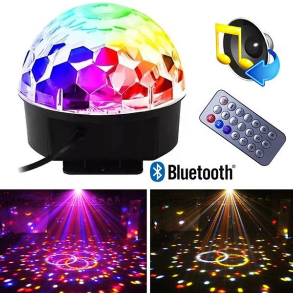 Globo Colorido Strobo Rgb Iluminação Jogo de Luz Dj Bluetooh Mp3 Musica com Controle Festa em Casa - 7