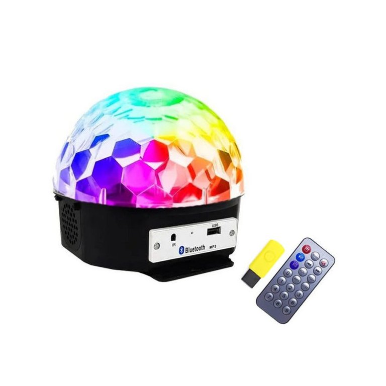 Globo Colorido Strobo Rgb Iluminação Jogo de Luz Dj Bluetooh Mp3 Musica com Controle Festa em Casa