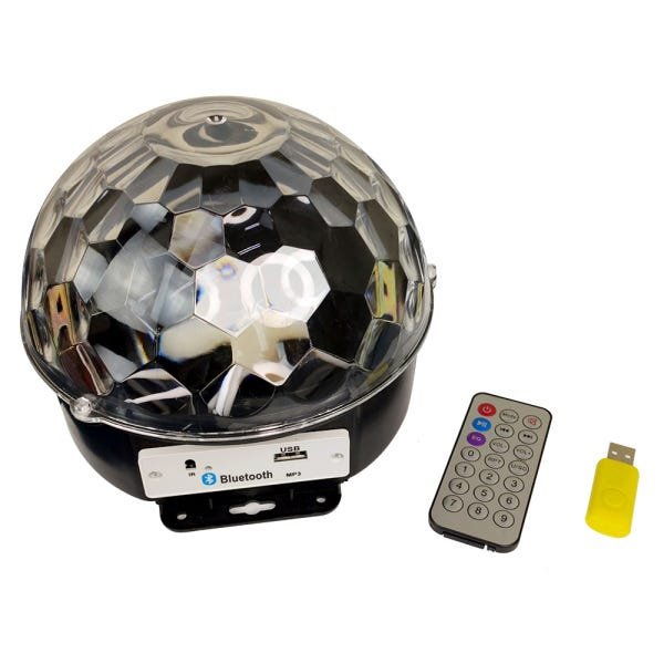 Globo Colorido Strobo Rgb Iluminação Jogo de Luz Dj Bluetooh Mp3 Musica com Controle Festa em Casa - 11