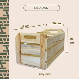 Caixote de Madeira Pinus para Decorar ou Armazenar Pequeno - 5