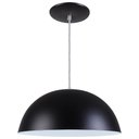 Ver imagem 1 de Pendente Meia Lua 37 Cm Luminária Alumínio Escovada/branco Brilhante