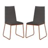 Conjunto 2 Cadeiras Florença Base Bronze Assento Cor Cinza - 1