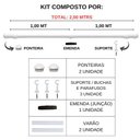 Ver imagem 3 de Kit Varão para Cortina 2,0 Metros 19mm Branco