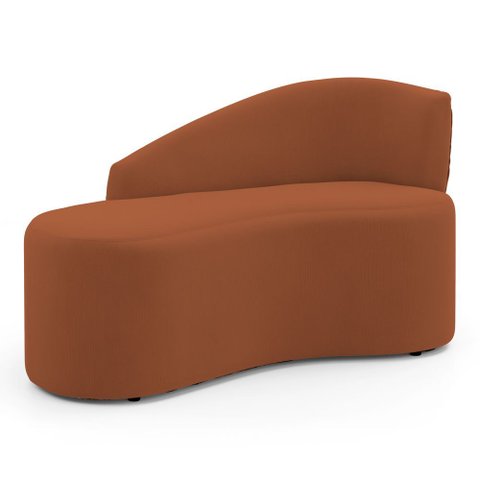 Namoradeira Compacta Decorativa Orgânica Auren 100cm Suede Terracota - Desk Design
