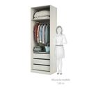 Ver imagem 3 de Guarda Roupas de Canto Closet Aberto 4 Módulos com 3 Gavetas 4 Cabideiros Prime Luciane Móveis