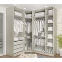 Ver imagem 1 de Guarda Roupas de Canto Closet Aberto 4 Módulos com 3 Gavetas 4 Cabideiros Prime Luciane Móveis