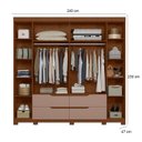Ver imagem 2 de Guarda Roupa Doble Casal com Espelho 06 Portas e Cômoda Mobi Nogueira Capuccino - Móveis Albatroz