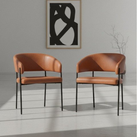 Kit 2 Cadeiras para Sala de Jantar Estofadas Poliuretano Bari