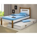 Ver imagem 1 de Cama Bicama Solteiro Helo com Auxiliar e Colchões MDF Branco Divaloto Móveis