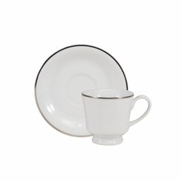 Conjunto de Xícara de Café com Pires 06 Peças Itamaraty Prata Schmidt - 2