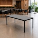 Ver imagem 1 de Mesa Cozinha e Refeitório Casa Lar Industrial 180cm x 90cm Cinza Sagrado com Preto F5 Office