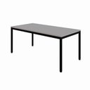 Ver imagem 2 de Mesa Cozinha e Refeitório Casa Lar Industrial 180cm x 90cm Cinza Sagrado com Preto F5 Office
