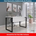 Ver imagem 2 de Mesa Escritório P25 Tub Pandin 170 Cm (larg) X 70 Cm (prof) Tampo Mdp Branco Pé Aço Tubular Preto