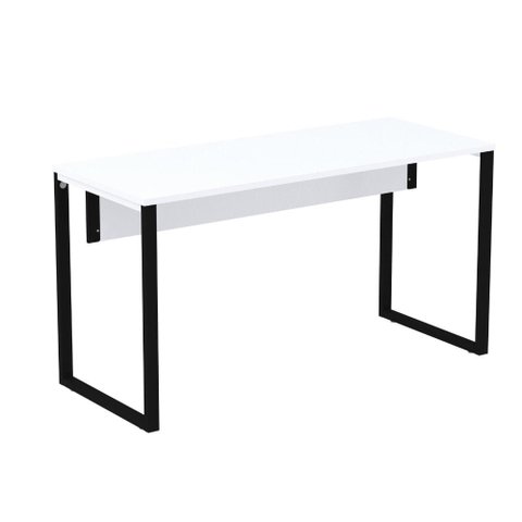 Mesa Escritório P25 Tub Pandin 170 Cm (larg) X 70 Cm (prof) Tampo Mdp Branco Pé Aço Tubular Preto