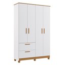 Ver imagem 2 de Jogo de Quarto Infantil Jujuba Guarda Roupa e Cômoda Nature/branco - Permóbili Baby