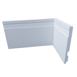 Rodapé de Poliestireno 12cm de Altura Branco Frisado por Metro - Formix 3d - 1