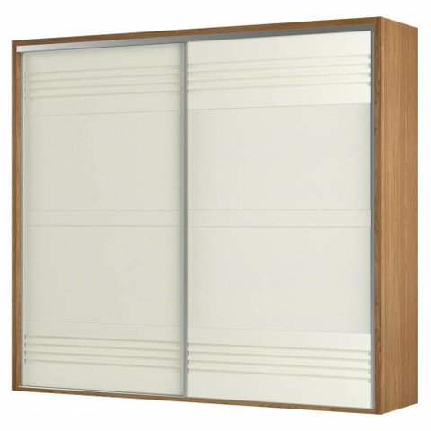 Roupeiro Menfis 2 Portas Cor Freijo Off White 267cm - 66711