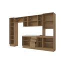 Ver imagem 3 de Cozinha Modulada Celeste Kappesberg 100% Mdf Nogueira/vidro 360cm