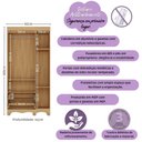 Ver imagem 3 de Guarda-roupa Infantil 92cm com Vidro 3 Portas e 2 Gavetas Ternura Multimóveis Mp4477 Madeirado/off